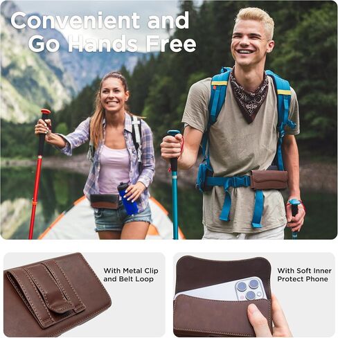 INGIDO Holster for iPhone 15 15 Pro 14, 14 Pro, 13 Pro, 13, 12 Pro, 12, iPhone 11, XR - Premium Cell Phone Case with Belt Clip [Magnetic Closure] ID Card Holder Pouch, Brownish-Black in Saudi Arabia