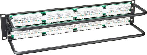 Leviton 69586-U12 eXtreme Cat 6+ لوحة توصيل مسطحة بنمط 110، 1RU، 12 منفذ، صورة in Saudi Arabia