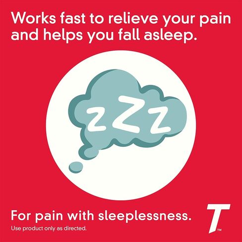 Tylenol PM Extra Strength Nighttime Pain Reliever & Sleep Aid Caplets, 500 mg Acetaminophen, 25 mg Diphenhydramine HCl, Fast-Acting, Non-Habit Forming, Pain Relief Medicine for Aches & Cramps, 100 Ct in Saudi Arabia