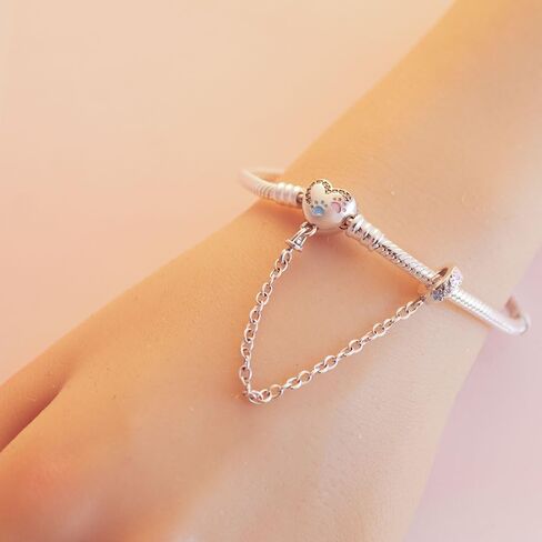 925 سوار سحر الفضة الاسترليني للمرأة سوار سلسلة الأفعى الكلب طباعة البرسيم لطيف حدوة حدوة الحصان لحظات هدية المجوهرات السوار الأوروبي للنساء in Kuwait