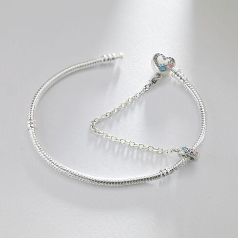 925 سوار سحر الفضة الاسترليني للمرأة سوار سلسلة الأفعى الكلب طباعة البرسيم لطيف حدوة حدوة الحصان لحظات هدية المجوهرات السوار الأوروبي للنساء in Kuwait