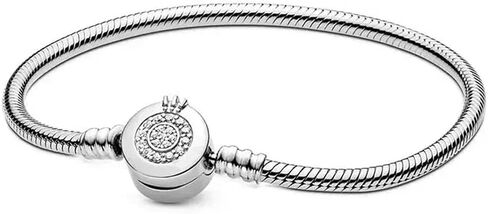 925 Sterling Silver New Classic Crown Buckle Bucket Buckle Snake Bone Chain Bracelet Suitable Fit Design Charm Bead DIY Exquisite Surprise Gift in Saudi Arabia
