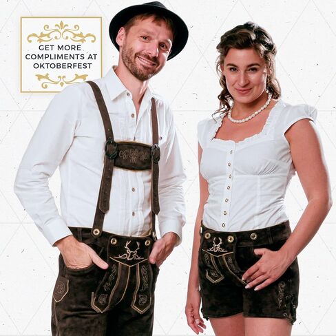 BAVARIA TRACHTEN Lederhosen Men Oktoberfest Costume - Genuine Leather, German Mens Lederhosen - Chocolate in Saudi Arabia