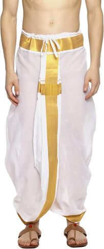 Men White Colour Cotton Dhoti Pant/Panjakejam (WHITE) (ONE SIZE) (D531) in Saudi Arabia