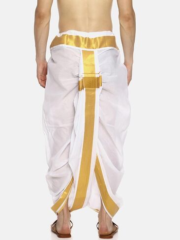 Men White Colour Cotton Dhoti Pant/Panjakejam (WHITE) (ONE SIZE) (D531) in Saudi Arabia