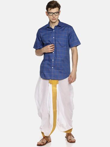 Men White Colour Cotton Dhoti Pant/Panjakejam (WHITE) (ONE SIZE) (D531) in Saudi Arabia