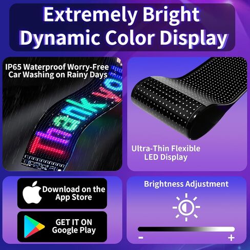 2pcs متزامنة الشيطان LED LED LIGHT LIGHT لزجاج أمامي السيارة ، 15 "X4" قابلة للبرمجة OJOS LED علامة بارو كارو ، عيون Electra كاملة اللون للشاحنة ، لوحة مصفوفة LED DIY ، التطبيق الذكي و contro عن بُعد in Saudi Arabia