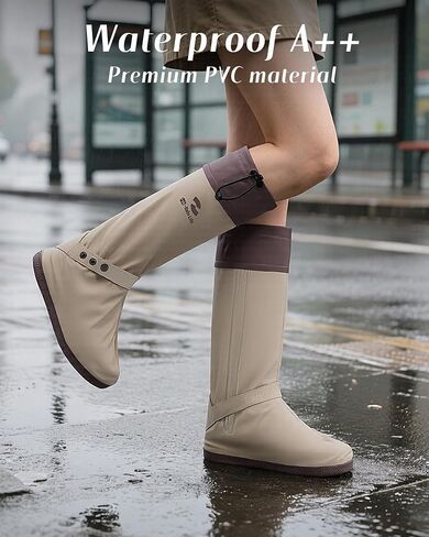 Waterproof Rain Shoe Covers Anti-Slip and Wear-Resistant Portable Stylish Rain Boots for Adult Durable Rain Gear in Saudi Arabia