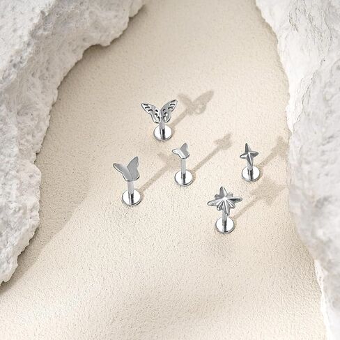 Vojo G23 Titanium threadless arics back arcors for tragus ، conch ، lip ، labret ، helix ، stilage 16g & 18g in Kuwait