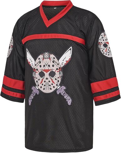 Men's Slashers Voorhees 13 Hockey Jersey and Mask Halloween S-XXXL in Saudi Arabia
