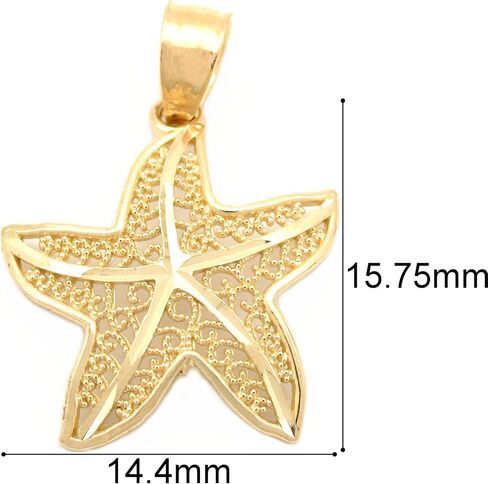 العثور على 14K Gold Starfish Charm Sea Life Jewelry 16.5mm in Saudi Arabia