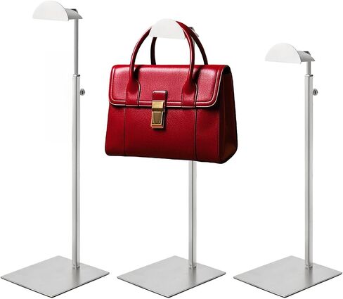 Handbag Display Stand - Set of 3 Purse Display Stand Stainless Steel Jewelry Organizer Stand Table Hanging Hook Stands Adjustable Height for Home Store Boutique Counter in Kuwait