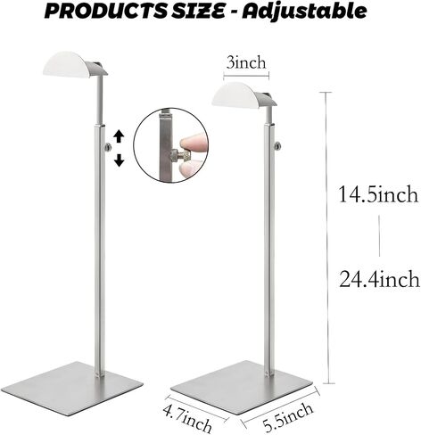 Handbag Display Stand - Set of 3 Purse Display Stand Stainless Steel Jewelry Organizer Stand Table Hanging Hook Stands Adjustable Height for Home Store Boutique Counter in Kuwait