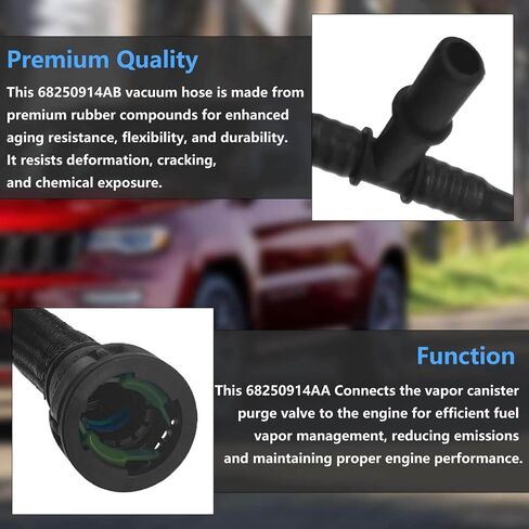 68250914AB خرطوم فراغ متوافق مع Jeep Grand Cherokee 2016-2020 ، متوافق مع Dodge Durango 2016-2020 ، خرطوم Vapor Canister Valve استبدال 68250914AA 68250914AB in Saudi Arabia