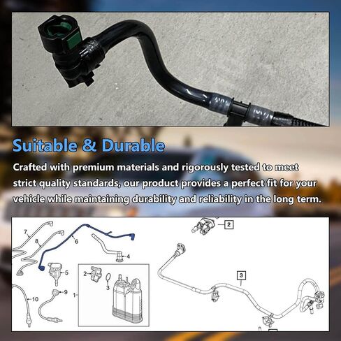 68250914AB خرطوم فراغ متوافق مع Jeep Grand Cherokee 2016-2020 ، متوافق مع Dodge Durango 2016-2020 ، خرطوم Vapor Canister Valve استبدال 68250914AA 68250914AB in Saudi Arabia