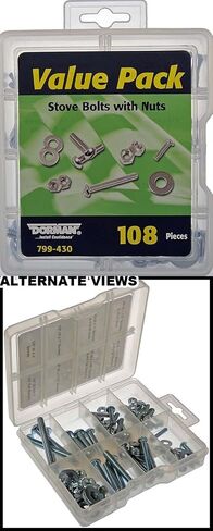 APDTY 800541 Stove Bolt with Nuts Value Pack- 13 Sku's- 108 Pieces in Saudi Arabia