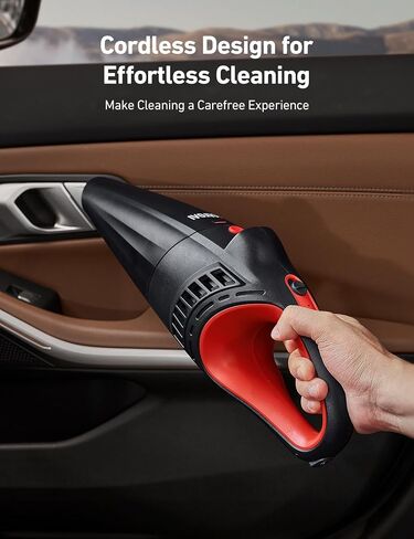 AstroAI Car Vacuum Cleaner, Portable Handheld Vacuum and Car Accessories, 16.4 Ft Cord-12V DC Power, LED Light, w/3 Attachments，Auto Accessories Kit for Interior Detailing for Quick Cleaning (Red) in Saudi Arabia