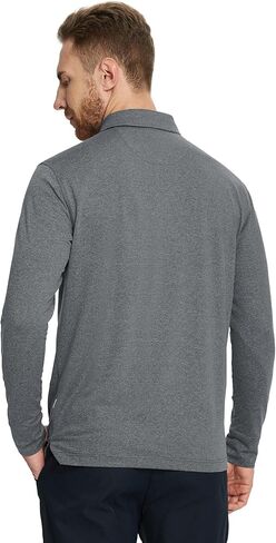 MICHEL ROUEN Mens Golf Shirts with Collard Dry fit Performance Heather Casual Activewear Long Sleeve Golf Polo Shirts for Men in Kuwait