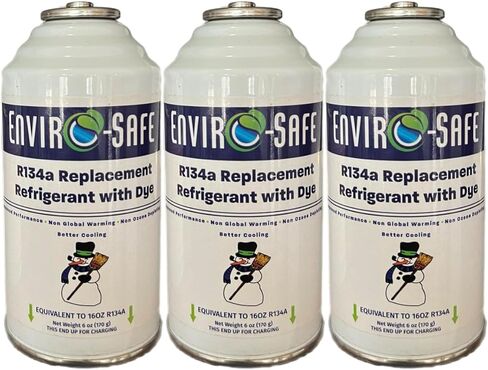 Enviro-Safe R134a استبدال المبرد | 3 علب (6 أوقية) مع صمام ثقب لإعادة شحن AC in Saudi Arabia