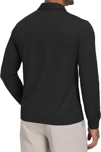 Men's Long Sleeve Golf Polo Shirt Quick Dry Moisture Wicking UPF 50+ Sun Protection 3-Button Collared Shirt in Saudi Arabia