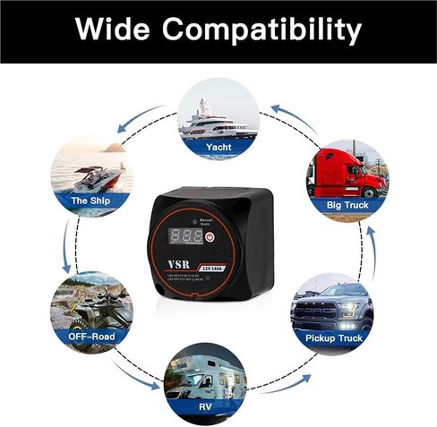 DaierTek Smart Dual Battery Smart Isolator 12V 140A Digital Voltage Sensitive Relay VSR Split Charge for Camper Car RV in Saudi Arabia