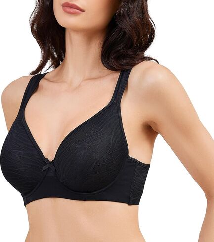 sheroine Women's Minimizer Underwire Full Coverage Bra Non Padded Plus Size V Neck Everyday Bras in Kuwait