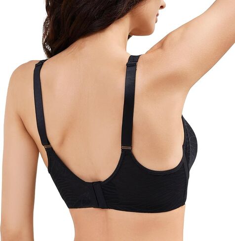 sheroine Women's Minimizer Underwire Full Coverage Bra Non Padded Plus Size V Neck Everyday Bras in Kuwait