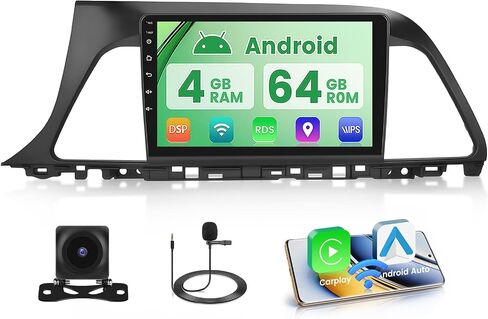 Hikity Car Stereo Dash Kit for Hyundai Sonata Sedan 7 LF 2014-2017, HD Touchscreen Android Car Radio 9 Inch with Wireless Carplay Android Auto GPS Navigation BT Backup Camera in Saudi Arabia