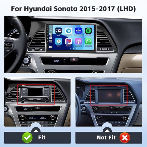 Hikity Car Stereo Dash Kit for Hyundai Sonata Sedan 7 LF 2014-2017, HD Touchscreen Android Car Radio 9 Inch with Wireless Carplay Android Auto GPS Navigation BT Backup Camera in Saudi Arabia