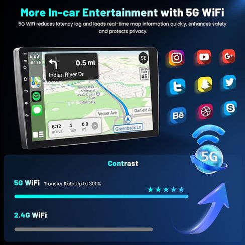 Hikity Car Stereo Dash Kit for Hyundai Sonata Sedan 7 LF 2014-2017, HD Touchscreen Android Car Radio 9 Inch with Wireless Carplay Android Auto GPS Navigation BT Backup Camera in Saudi Arabia
