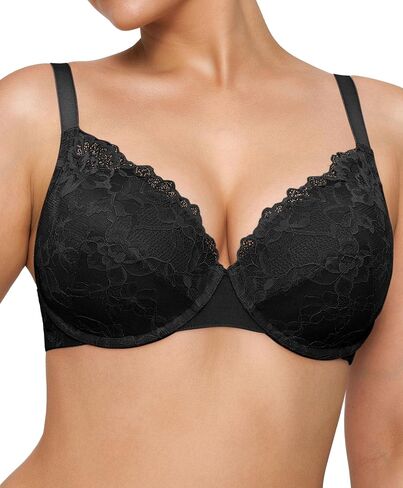 Popilush Minimizer Bras for Women - Push Up Full Coverage Lace Plus Size Underwire Bra with Support in Saudi Arabia