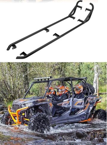 Rock Sliders Compatible with Polaris RZR XP4 1000/4 Turbo (2014-2023) - Heavy Duty Side Steps and Tree Kickers for Enhanced Protection (red) in Saudi Arabia