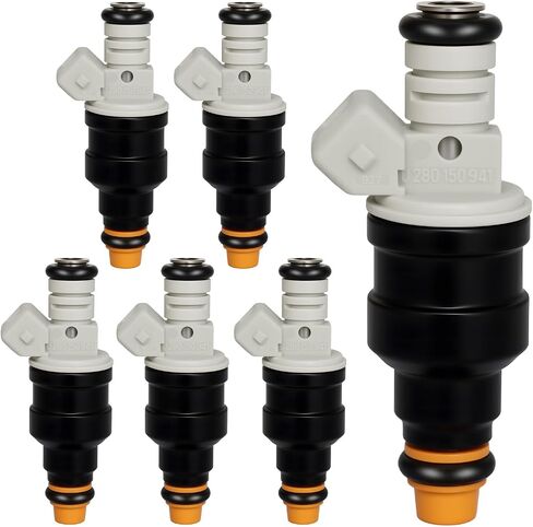 1990-1994 Fuel Injectors 6PS Compatible for Ford F150 F250 F350 E-150 E-250 1990-1992, Taurus 1990-1991, for Lincoln Continental 1990-1994 V6 L6 3.8L 4.9L, Replace 0280150941 in Saudi Arabia