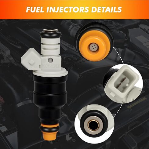 1990-1994 Fuel Injectors 6PS Compatible for Ford F150 F250 F350 E-150 E-250 1990-1992, Taurus 1990-1991, for Lincoln Continental 1990-1994 V6 L6 3.8L 4.9L, Replace 0280150941 in Saudi Arabia