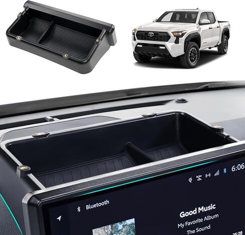Dashboard Storage Box Compatible with Tacoma 2024-2025 Accessories,8-inch Behind Screen Organizer Screen Back Tray Storage Box with Anti-Slid Pad (Black) in Saudi Arabia