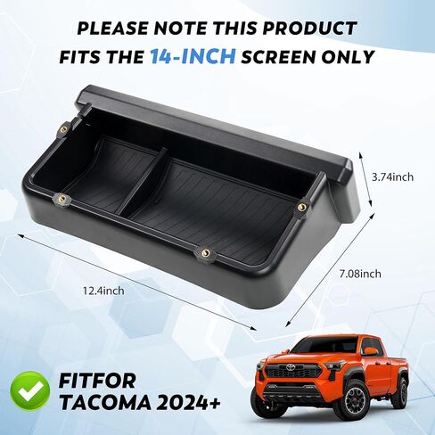 Dashboard Storage Box Compatible with Tacoma 2024-2025 Accessories,8-inch Behind Screen Organizer Screen Back Tray Storage Box with Anti-Slid Pad (Black) in Saudi Arabia
