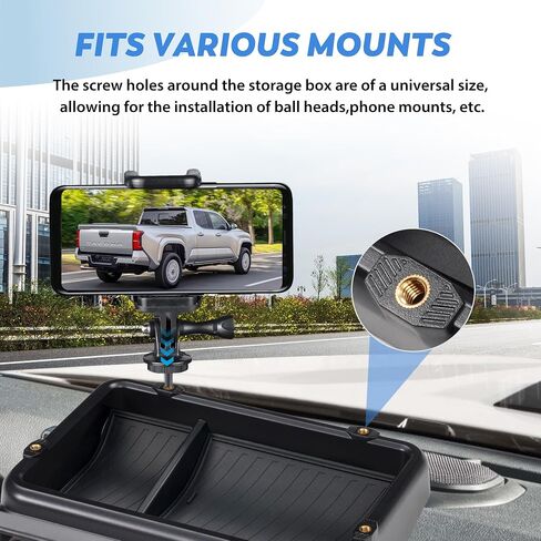 Dashboard Storage Box Compatible with Tacoma 2024-2025 Accessories,8-inch Behind Screen Organizer Screen Back Tray Storage Box with Anti-Slid Pad (Black) in Saudi Arabia