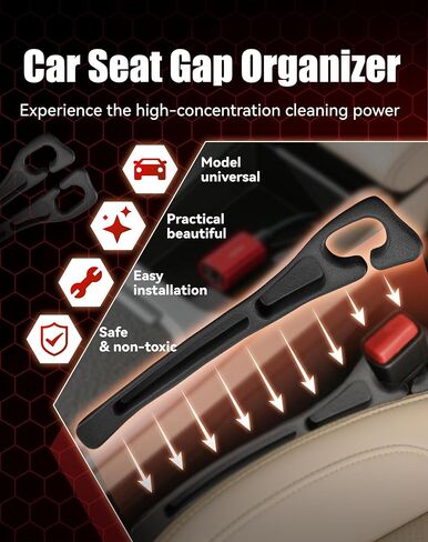 2PCS Dual Slot for Coozyland Car Seat Gap Organizer with Seat Belt Holes, Stopping Phone Key from Falling, Car Seat Gap Fillers, Car Seat Gap Plug with Storage Slot, Fit Car Suv Truck (Black) in Saudi Arabia