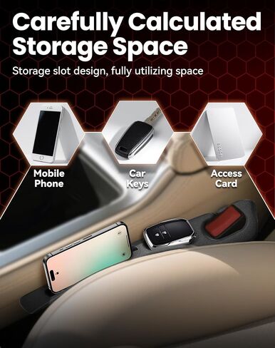 2PCS Dual Slot for Coozyland Car Seat Gap Organizer with Seat Belt Holes, Stopping Phone Key from Falling, Car Seat Gap Fillers, Car Seat Gap Plug with Storage Slot, Fit Car Suv Truck (Black) in Saudi Arabia