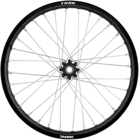Tusk Impact Complete Wheel-Front 19 × 1.60 حافة سوداء/فضية يتحدث/محور أسود متوافق مع 2018-2023 Surron Sur-Ron Light Bee X | Talaria | Segway in Saudi Arabia