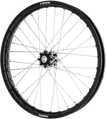 Tusk Impact Complete Wheel-Front 19 × 1.60 حافة سوداء/فضية يتحدث/محور أسود متوافق مع 2018-2023 Surron Sur-Ron Light Bee X | Talaria | Segway in Saudi Arabia