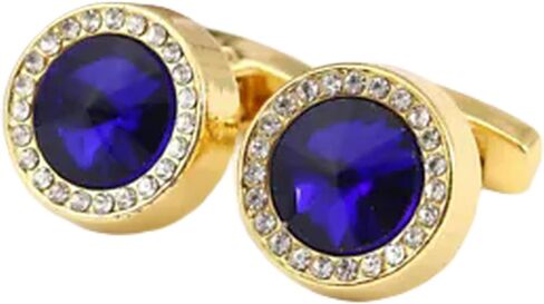 1Pair Shirt Suit Cuff Links Jewelry Rhinestone Crystal Classic Fashion Cufflinks-Blue in Saudi Arabia