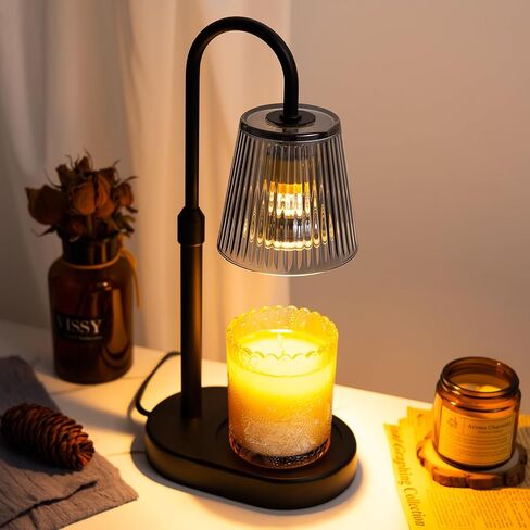 Candle Warmer Lamp with Timer Electric - Wickless Warming Light Height Adjustable Dimmable No Flame Heat Warm Melt Wax Scented Table Lights Elegant Modern Home Decor for Jar Candles Living Bedroom in Saudi Arabia