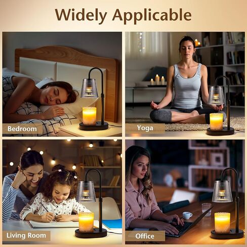 Candle Warmer Lamp with Timer Electric - Wickless Warming Light Height Adjustable Dimmable No Flame Heat Warm Melt Wax Scented Table Lights Elegant Modern Home Decor for Jar Candles Living Bedroom in Saudi Arabia