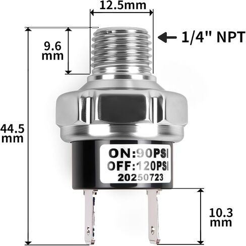 165-200 PSI مفتاح ضغط الهواء 1/4 نا في القطار للقطار صمام قرن ضاغط الهواء تعليق الخزان in Kuwait