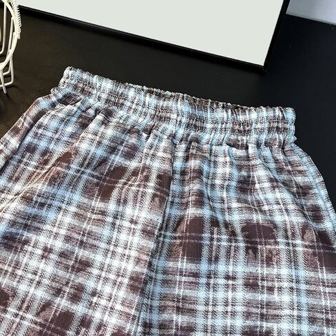 Baggy Pants for Girls Boys Trendy Oversized Plaid Straight Pants Kids Loose Fit Sweat Pants Wide Leg Fall Casual in Saudi Arabia
