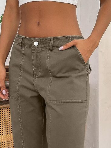 Flamingals Women's Mid Percer Crop Pants Carrot STROMER STALL FASHION NASTARY TRENDY STITCE BANTS in Kuwait