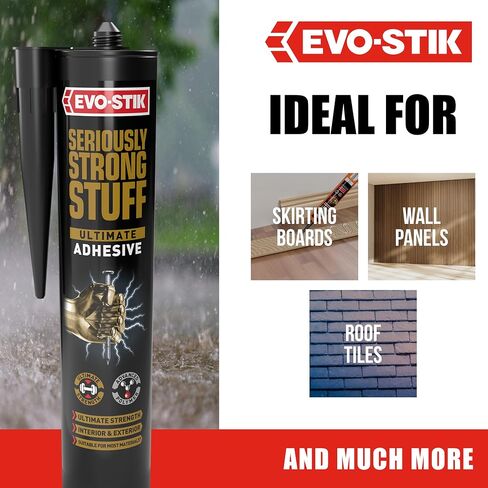 Evo-Stik Stuff Stuff Stuff Stuff Ultimate لاصق ، يحمل ما يصل إلى 150 طن ، مقاوم للماء ، اللون: أبيض ، الحجم: 290 مل ل in Saudi Arabia