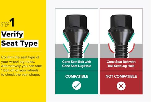 10pcs Extended Lug Bolts 14x1.25 (40mm Shank Length - Not OEM Length, Cone Seat) Compatible with BMW 228i 320i 328i 335i 428i 435i 528i 535i 535d 550i F10 F30 640i M3 M4 M5 M6 X3 X5 - Black in Saudi Arabia