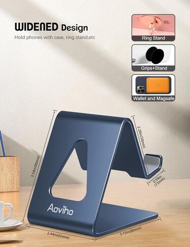 Cell Phone Stand for Desk, Desktop Phone Holder, Aluminum Mobile Phone Stand for iPhone 15 14 13 12 pro Mini 11 X Xr Xs max 8 7 6 6s Plus Samsung Galaxy S21 Ultra All Smart Phones (Black) in Kuwait